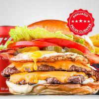 imagem Hambúrguer Big Usina Duplo + Batata Frita - Refrigerante Lata | Combo