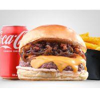 imagem Hambúrguer Usina Cheddar + Batata Frita - Grátis Refrigerante Lata | Combo